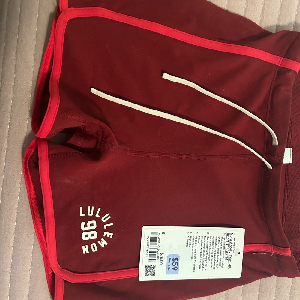 Lululemon Athletica Burgundy Athletic Shorts